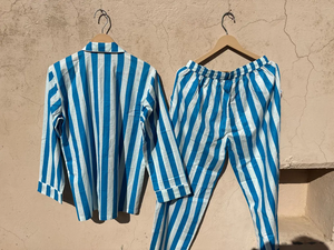 Ensemble de pyjama en pur coton Pyjama long avec chemise Ensemble de pyjama en coton de demoiselle d'honneur Pyjama indien fait à la main - Product Image 2