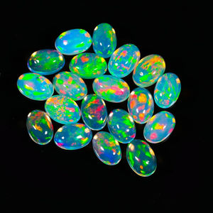 อัญมณีโอปอลคาร์โบชองแท้สีรุ้งสีขาวไฟสีขาวแบบโอปอลทรงหลังเบี้ยทรงหลวมธรรมชาติอัญมณีโอปอลไฟสีขาว - Product Image 3