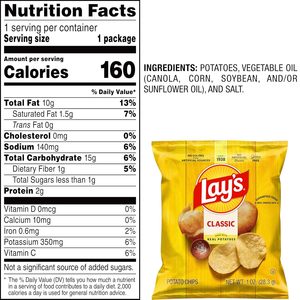 Papas Fritas Lay's, Clásicas, 1 Onza (Paquete de 40) - Product Image 2