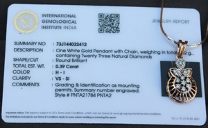 Ensemble de colliers avec pendentif en diamant naturel en or rose 18 carats Certifié IGI Bijoux fins et authentiques Cadeau de fiançailles de mariée élégant - Product Image 5