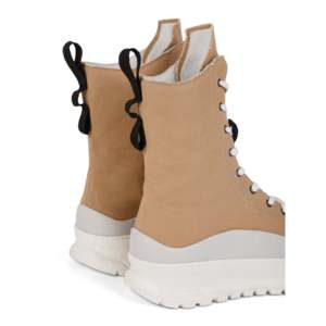 Botas de Senderismo Transpirables con Plataforma y Cordones de Lona Color Caqui Khami, Altura Media - Product Image 4