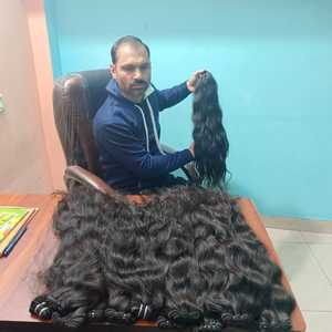 Productos de cabello humano virgen indio crudo largo 32 pulgadas recto cutícula alineada paquetes de cabello humano extensión de cabello natural - Product Image 2