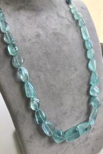 Perles de pierre naturelle Aquamarine brute pour la fabrication de bijoux fins - Product Image 5