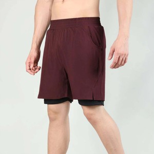 Vente en ligne Short de course de sport de taille moyenne en maille respirant et écologique à double couche à séchage rapide pour homme High Street - Product Image 3