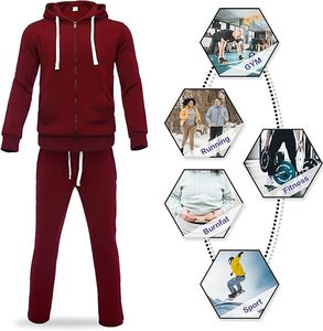 Survêtement à capuche pour homme 2 pièces ensemble athlétique décontracté sweat à capuche et joggers ensemble survêtements - Product Image 3