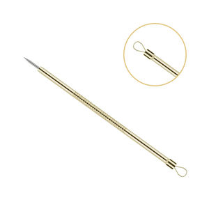 Zullo Industries Outil de beauté en acier inoxydable de haute qualité Ustensile de suppression de boutons de tête et d'acné noir de couleur or avec logo OEM - Product Image 4