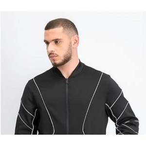 Giacca in Maglia con Zip Frontale e Bordi Neri per Uomo INC International Concepts, Impermeabile, Sostenibile, con Colletto Baseball, per l'Autunno - Product Image 2