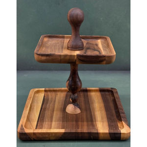 Attractive Design Wooden Square Cake <b>Stand</b> Wood <b>Cupcake</b> Display Riser Dessert Serving Tray For Parties & Kitchen Decor On Sale - Product Image 5