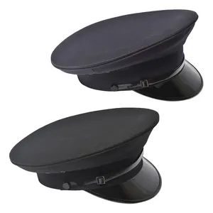 Wholesale Manufacturers Long Term Sales Of Classic Black Captain Hat yacht NAVY HAT High Quality Safety Cap