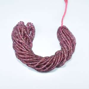 Lote de cuentas de piedras preciosas Rondelle lisas de turmalina Rosa Natural, cadena de hebras de cuentas Rondelle de 2,5-4mm para la fabricación de collares de joyería - Product Image 3