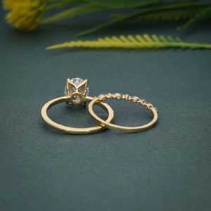 Anillo de Compromiso de Oro de 14k con Diamante Cultivado en Laboratorio con Corte Ovalado, Certificado por IGI, VVS, para Mujer, Moda de Lujo - Product Image 6