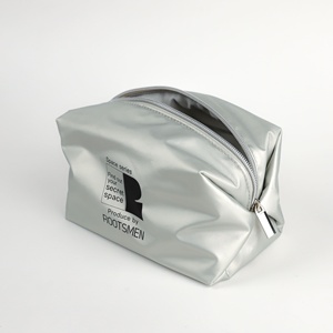 Premium Silver Nylon Zipper Cosmetic Makeup <b>Bag</b> Custom Logo Customizable Size Color Fashion Travel Storage Daily Use Model - Product Image 4