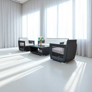 PRSF- 007 Juego de sofá de mimbre para comedor y ocio al aire libre con marco de aluminio para áreas de jardín, hotel y playa - Product Image 4