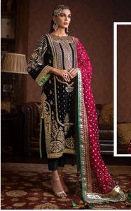 Colección de trajes pakistaníes Salwar Kameez para mujer, multicolor, de georgette, semicosturados, con bordados, de Dhwaja Export. - Product Image 2