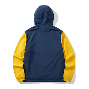 Veste coupe-vent légère en toile enduite pour homme, fermeture éclair intégrale, respirante, imperméable, coupe-vent, polyester, devant, course à pied en plein air - Product Image 5