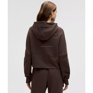 Sweat à capuche d'entraînement zippé et surdimensionné pour femmes OEM Doublure en polaire confortable Haute qualité 100% coton Durabilité Confort pour l'hiver ODM - Product Image 4