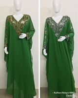 Abaya d'été légère qualité ornée de paillettes perlée à la main Abaya Cardigan caftan robe moyen-orient pleine longueur Caftan