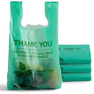 Bolso de compras de plástico biodegradable respetuoso con el medio ambiente personalizado reciclable compostable reduce el producto de reutilización de VN - Product Image 3