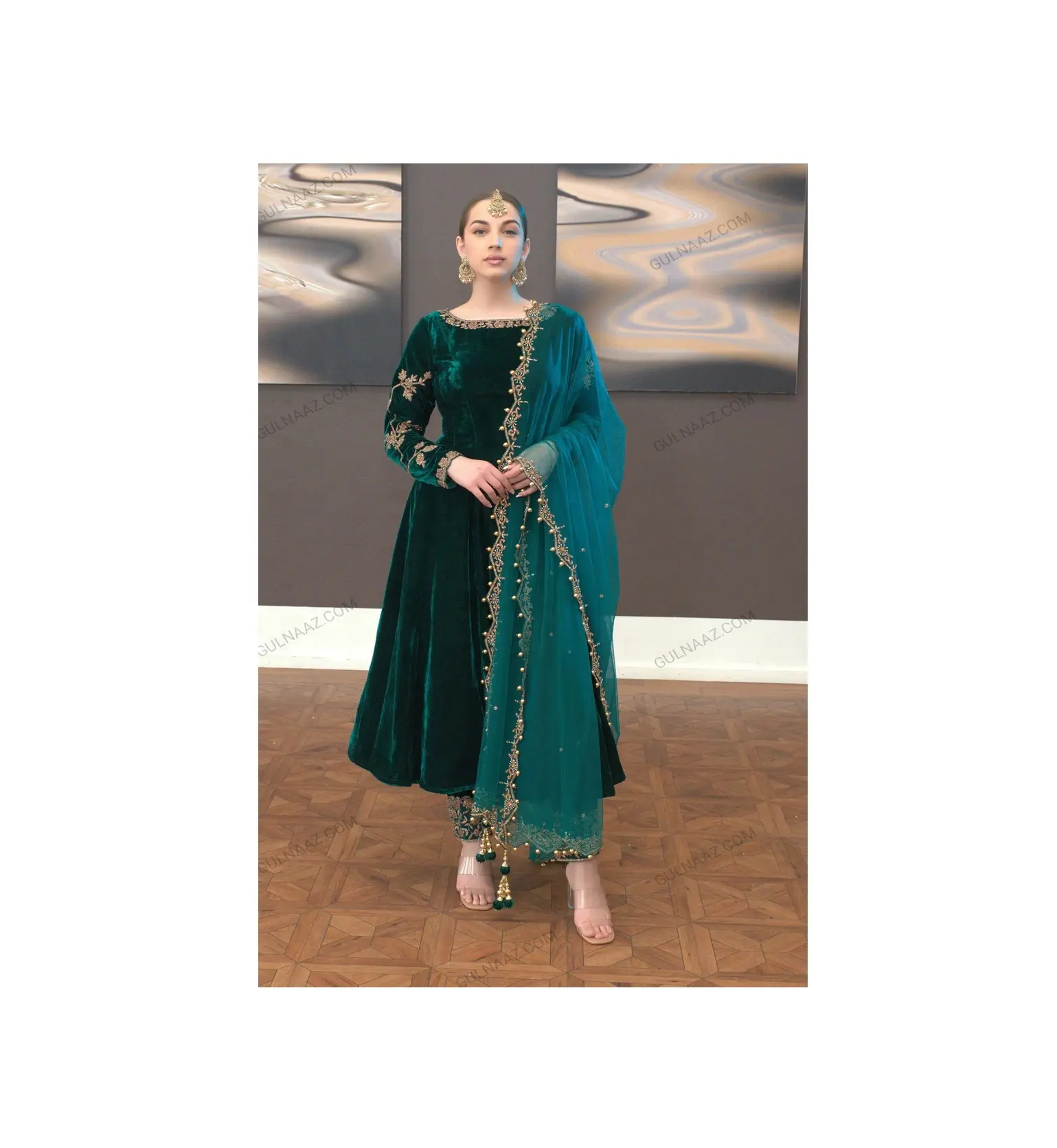 Gestickte Zari Damen Anarkali Stitched Frock Formal Collection Neueste Frauen Pakistan Indian Punjabi Anzüge Designer Wear