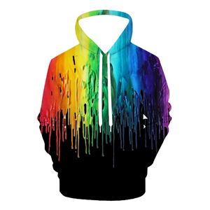 Unisex Casual <b>Rainbow</b> Tie Dye Hooded Pullover Winter Fashionable Digital Printed Flannel 3D All Over Print Hip Hop Sweatshirt - Product Image 2