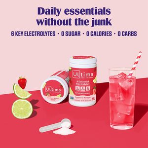 Ultima Replenisher – Mélange de poudre de boisson électrolytique quotidienne – Sans sucre – Fraise Margarita, 90 portions - Product Image 5