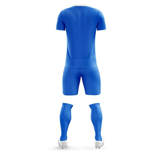 Nouvelle équipe de football bleue unie pour hommes, vêtements bon marché, prix sur mesure, manches courtes, nouveaux uniformes de football respirants pour hommes - Product Image 2