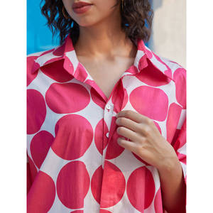 Camisa Holgada de Algodón Florence con Estampado de Puntos - Product Image 4