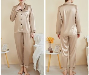 Conjunto de pijama para mujer causal logotipo personalizado Venta caliente Fabricante ropa de dormir transpirable de alta calidad moda elegante ropa de dormir para mujer - Product Image 4