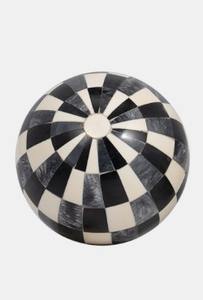 Boule décorative en résine avec incrustation, design traditionnel noir et blanc pour la décoration intérieure - Product Image 3