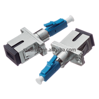 Adaptor Serat Optik Singlemode DAMU LC/UPC ke SC/UPC, Flange Coupler Male ke Female 1260-1650nm untuk Rak Telekomunikasi Pusat Data