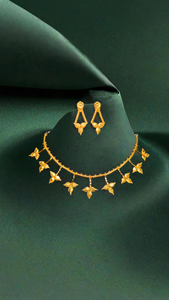 พร้อมส่งชุดต่างหูสร้อยคอพร้อมชุบทอง22K ชุดเครื่องประดับสตรีสร้อยคอต่างหู - Product Image 3