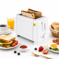 Grille-pain électrique automatique populaire à 2 fentes larges avec 6 niveaux de contrôle de la cuisson et fonction pop-up pour le petit-déjeuner à la maison