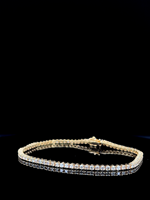 Bracelet jonc élégant et durable en argent sterling 925, chaîne tennis de haute qualité, moissanite plaquée jaune taille brillant 3,00 mm, qualité VVS