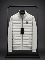 Veste d'hiver hybride matelassée pour homme de haute qualité, style bomber, entièrement zippée, rembourrée, chaude et coupe-vent, idéale pour l'extérieur et la ville
