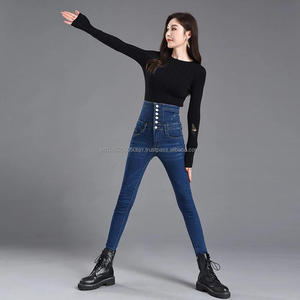Nouvelle tendance, jeans skinny taille haute pour femmes, élégant, sexy, en denim de coton, taille XL, respirant, séchage rapide, lavable, pantalon cargo coloré - Product Image 2