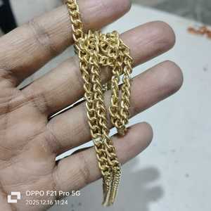 สร้อยคอทองเหลืองชุบทองแบบโซ่เคเบิล  อุปกรณ์ทำเครื่องประดับ DIY  โซ่เคเบิลแบบเปิดสำหรับงานฝีมือ จำนวนมาก - Product Image 4