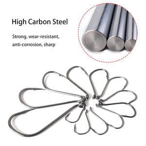 ตะขอตกปลาวงกลมสแตนเลสคาร์บอนสูงตะขอเบ็ดตกปลารูปปลาหมึกคมพร้อมนิกเกิลสีดำสำหรับการตกปลาน้ำเค็ม CE - Product Image 4