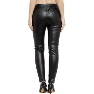 Pantalons en cuir pour femmes, fabrication sur mesure, pantalons en cuir PU bon marché, collants brillants basiques personnalisés, leggings noirs pour femmes, pantalons en cuir - Product Image 2