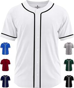 เสื้อเบสบอลแบบแห้งเร็ว ระบายอากาศดี กระดุมเต็มตัว แขนสั้น แต่งขอบ ทีมยูนิฟอร์ม หลายสี - Product Image 6