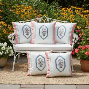 Funda de cojín de algodón hecha a mano Ruhani 16x16 pulgadas diseño bordado festivo étnico para el hogar - Product Image 4