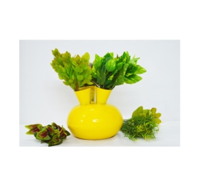 Jarrón de Alta Calidad con Recubrimiento en Polvo Amarillo, Diseño Moderno y Premium, Jarrón de Flores de Estilo Lujoso para Hogares de Lujo, Gran Venta - Product Image 1