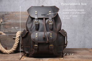 Cuir véritable Vintage pour les sacs à dos des femmes de créateur LBK-0075 - Product Image 5