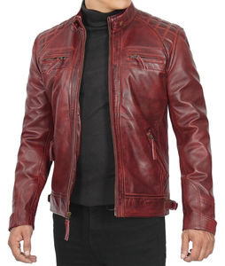 Nuevo diseño de logotipo personalizado de moda Impreso Racer Style Chaquetas de cuero para hombres Custom Vintage Streetwear chaqueta para hombres - Product Image 4