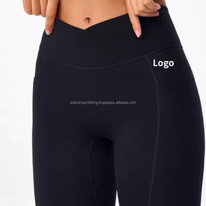 Logotipo personalizado de cintura alta para mujer gimnasio Fitness Yoga Scrunch Butt Leggings pantalones de levantamiento de cadera sin costuras con bolsillo - Product Image 4