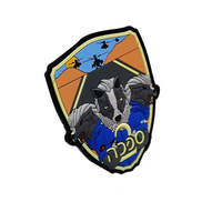 Parches de PVC y Goma con Emblema de Helicóptero Desert Badger Pilot Shield, Letras del Alfabeto en Inglés Personalizadas, Flor, Corazón en Relieve 3D para Gorra