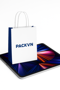 Bolsas de papel Kraft blancas de lujo impresas personalizadas-Bolsas de regalo de alimentos seguras para microondas ecológicas para tiendas de ropa y joyería - Product Image 2