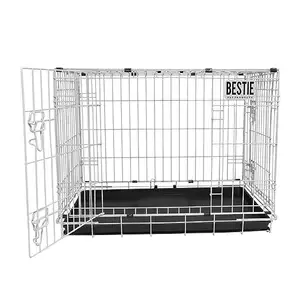 Alambre de metal de hierro para exteriores, puerta de hierro para mascotas, transporte aéreo, acero inoxidable, embarque plegable, exposición, jaula para perros