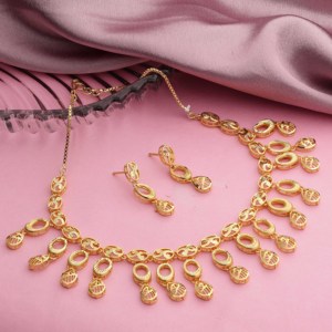 Conjunto de collares largos ligeros Chapado en oro Cobre Latón Chapado en oro Laminado con perla Piedra principal Joyería elegante - Product Image 1