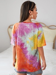 High Quality Latest Designs Loose Fit Ladies Custom Logo Women <b>Tie</b> <b>Die</b> T-<b>Shirts</b> 100% Polyester T-<b>Shirt</b> <b>for</b> Girls - Product Image 5