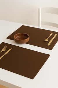 100% coton écrou marron solide côtelé réutilisable tapis de Table 13x19 pouces salle à manger traditionnelle cuisine ferme tissé Vintage mariage - Product Image 4